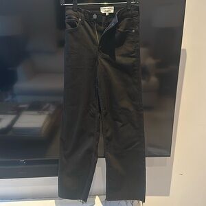 Reformation Cropped Wide Leg Black Jeans with raw hem size 24